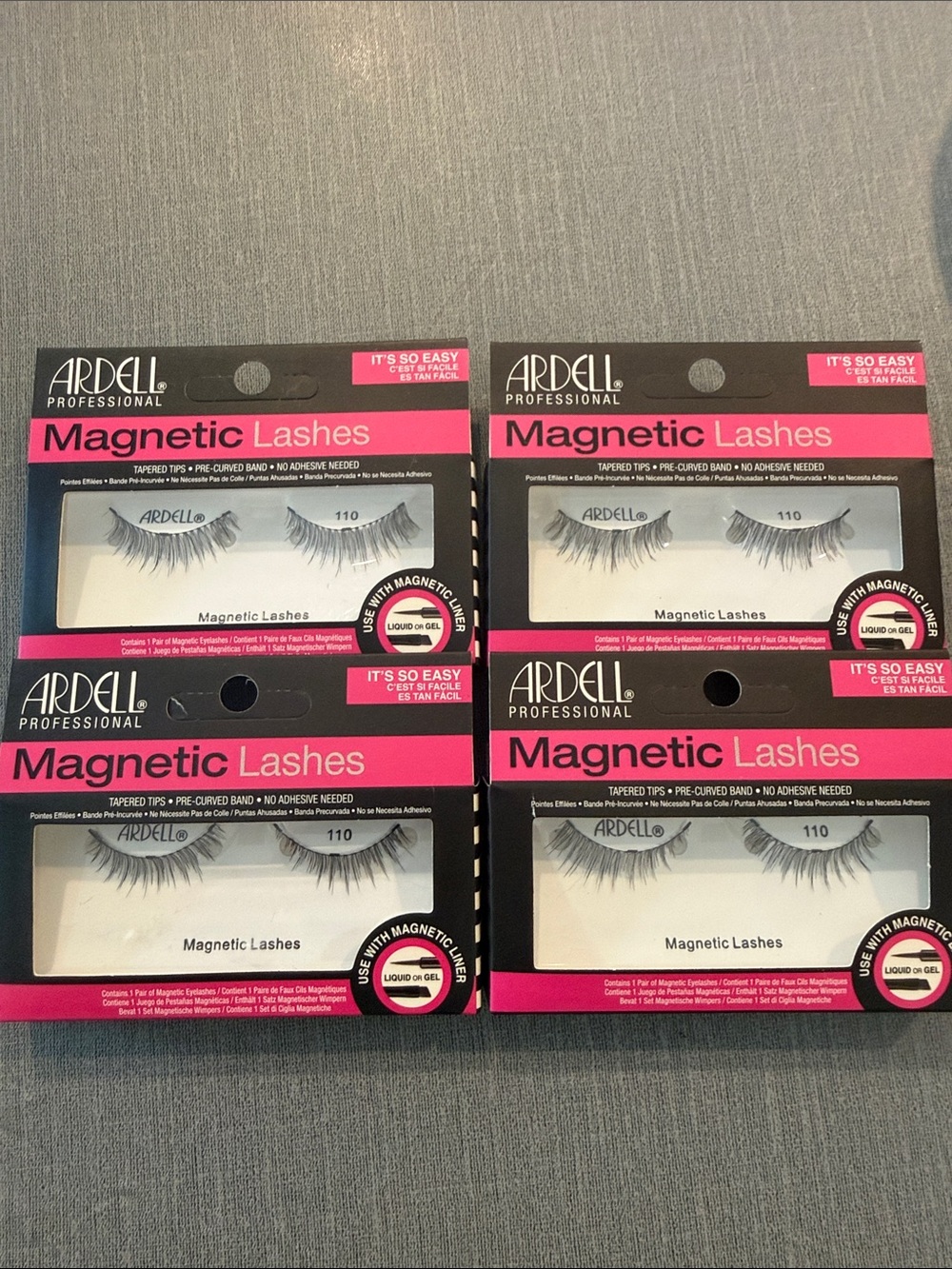 Ardell Magnetic Lashes 110 in Black and Pink Packaging**Four Boxes**
